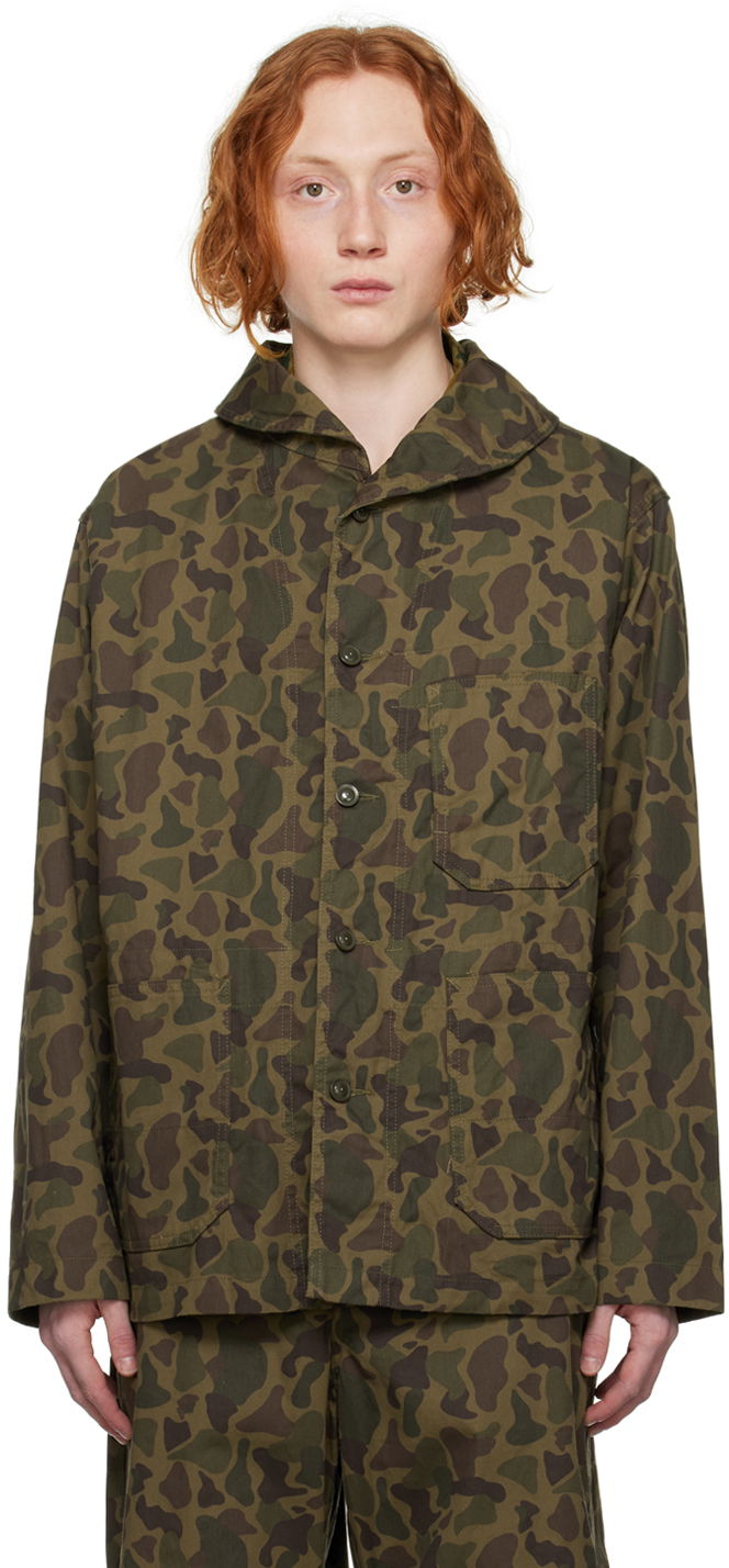 Skjorta Engineered Garments Camouflage Print Utility Jacket Grön | 23S1D042