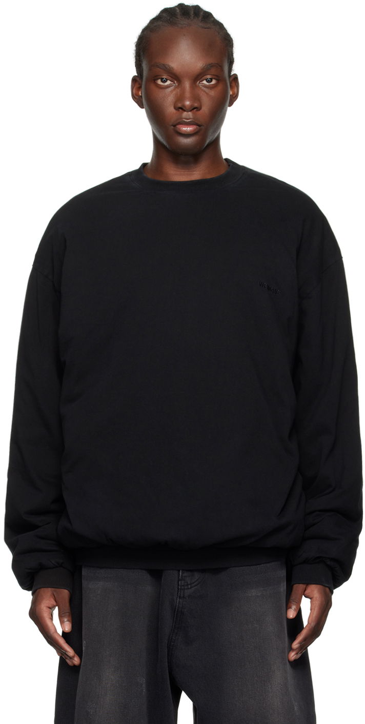 Sweater We11done We11done Padded Sweatshirt Svart | WD-TS2-24-785-U-BK