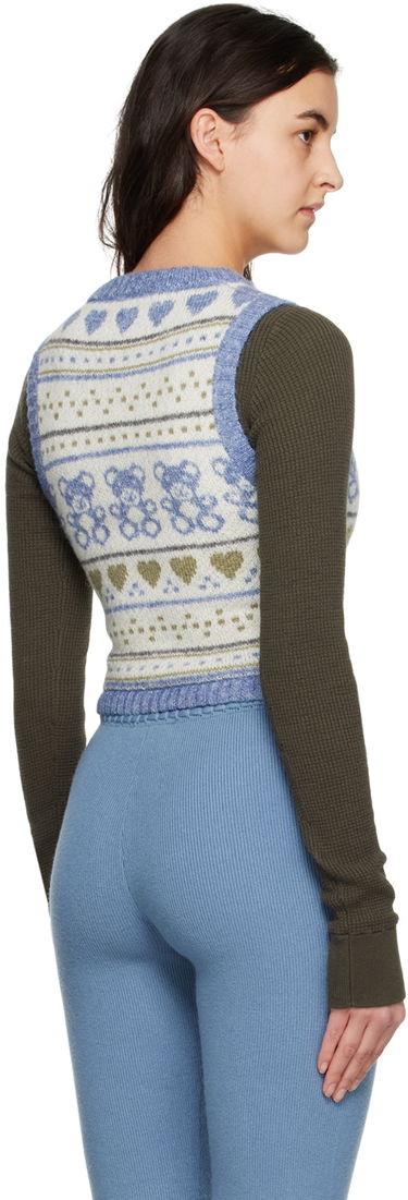 Väst GUIZIO Guizio Sweet Bear Knit Vest Blå | DGF22K313_BLU, 2