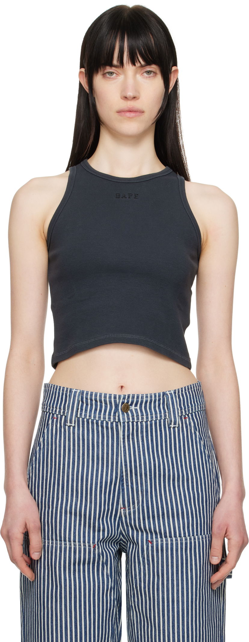 Linne BAPE BAPE Pigment Dyed Rib Tank Top Grå | 001VTL302002L