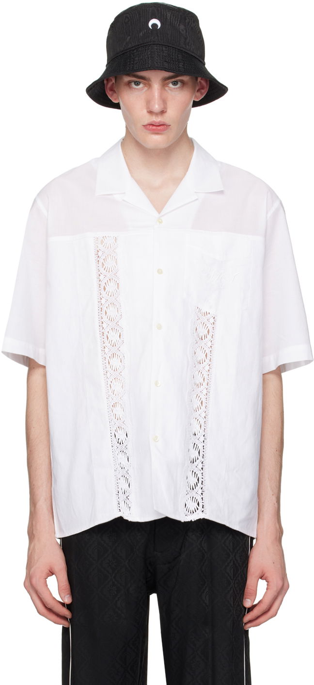Skjorta Marine Serre Regenerated Household Shirt Vit | USI016 UWOV0007
