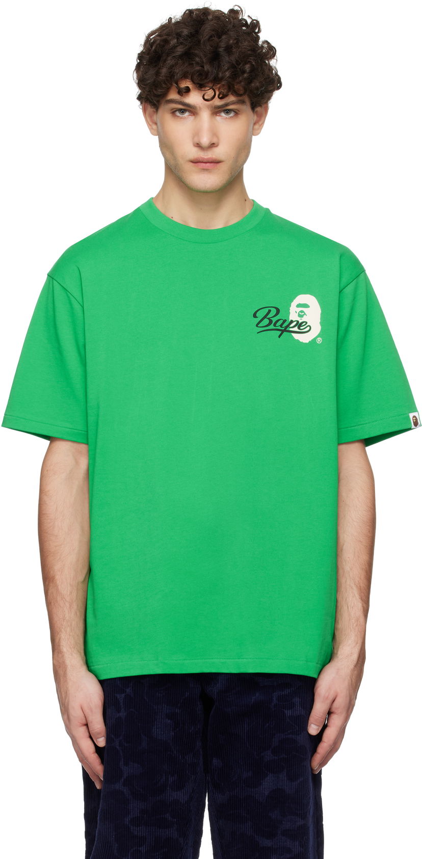 T-shirt BAPE Cursive Logo Graphic T-Shirt Grön | 001TEK801303M
