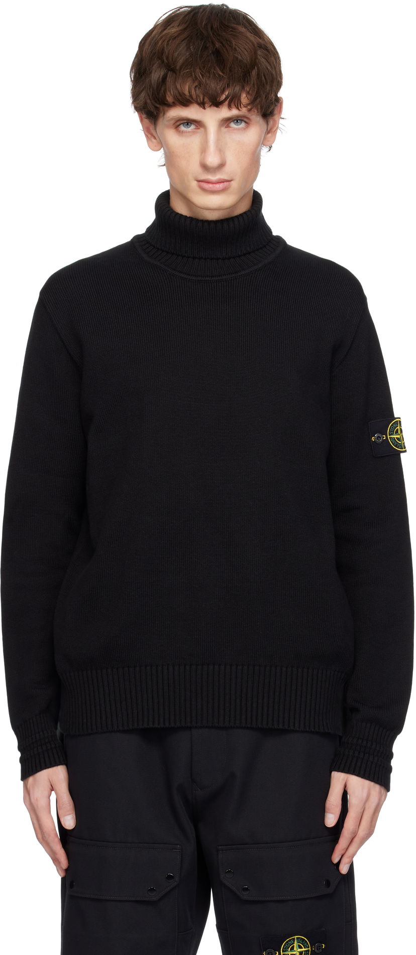 Sweater Stone Island Cotton Turtleneck Svart | 8115505A2