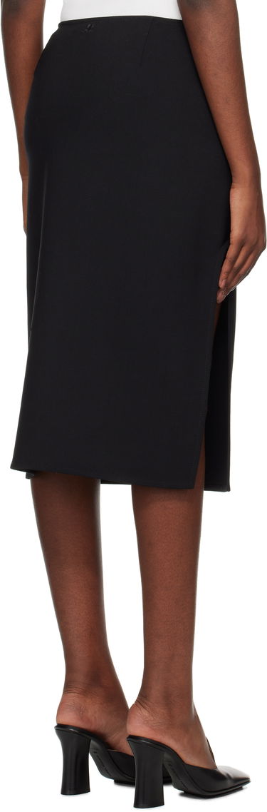 Kjol Courrèges Oblique Tailored Midi Skirt Svart | 424CJU196WO0113, 2