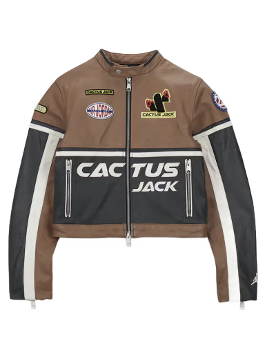 Jacka Jordan Leather Jacket x Travis Scott Cactus Jack Brun | DX6168-256