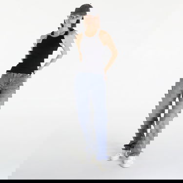 Linne CALVIN KLEIN Jeans Variegated Rib Woven Tank Top Black Svart | J20J223104 BEH, 2