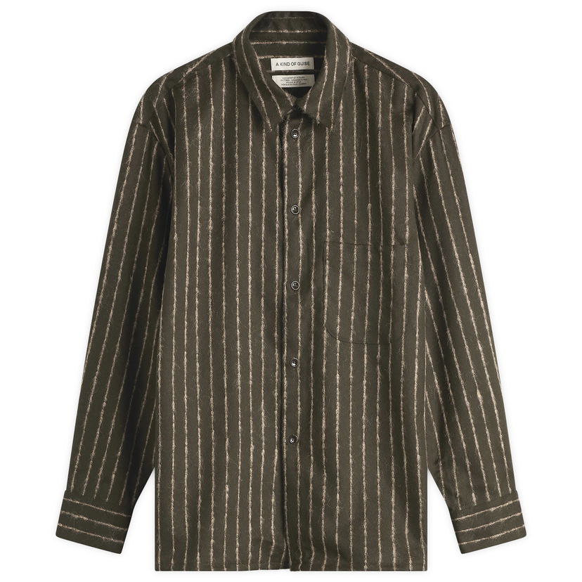 Skjorta A Kind of Guise A Kind of Guise Gusto Striped Shirt, Size Small Grön | 107-14626-641