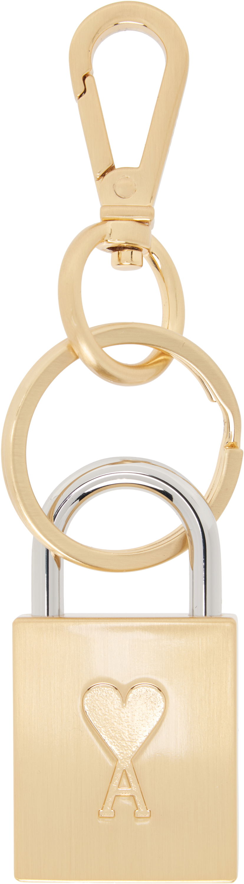 Nyckelringar AMI AMI Paris De Coeur Padlock Keychain Metallisk | UKR912.369