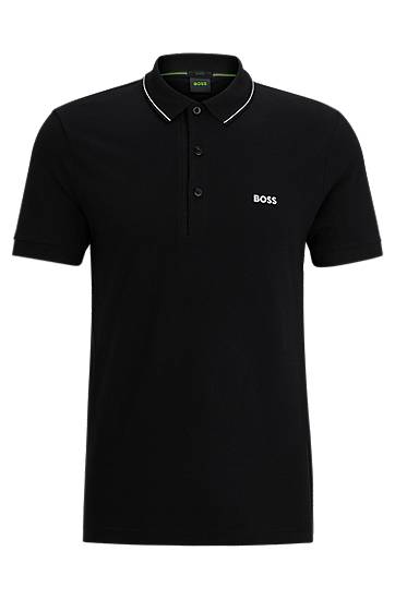 Polotröja BOSS BOSS Slim Fit Pique Polo Shirt Svart | 50506195