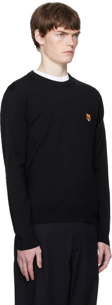 Sweater MAISON KITSUNÉ Maison Kitsuné Fox Head Patch Regular Fit Sweater Svart | PM00801KT1181, 1