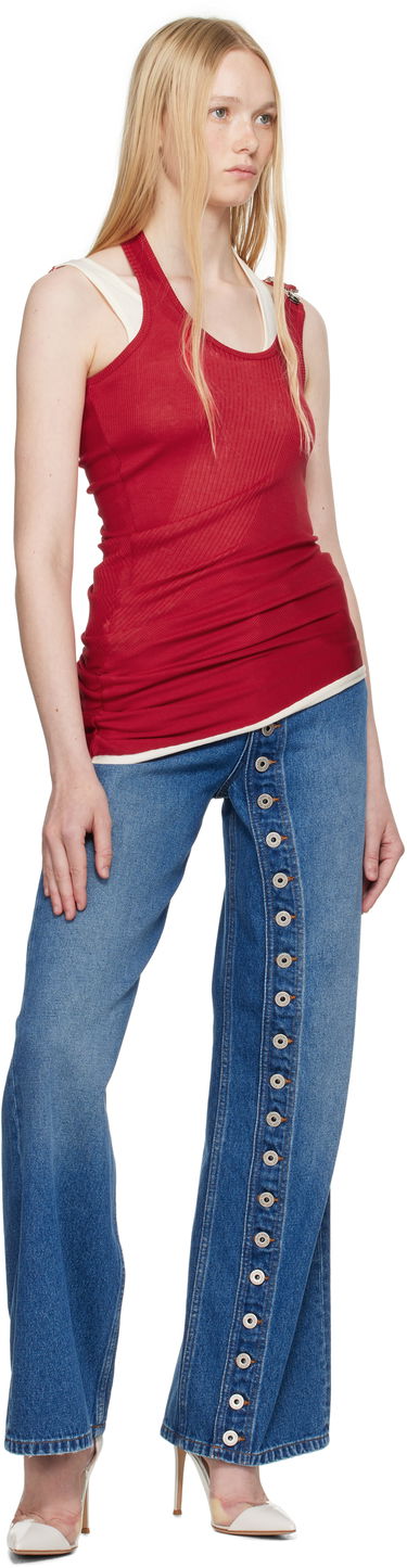 Linne Jean Paul Gaultier Jean Paul Gaultier Draped Double Tank Top Röd | 25/34-F-DB053-J092-3003, 3
