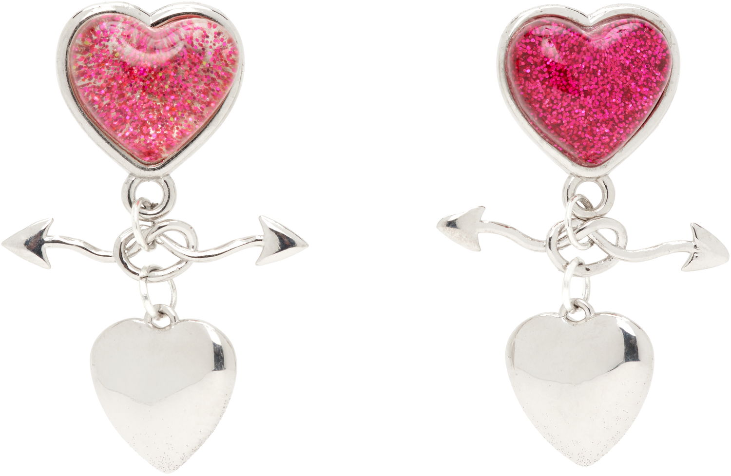 Örhängen Chopova Lowena Entwined Heart Drop Earrings Rosa | 6634, 0