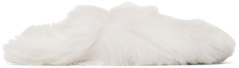 Kläder Yves Salomon Yves Salomon Toscana Lambskin Slippers Vit | 25W23WAA342XXTOSX