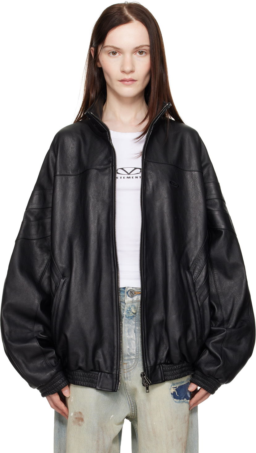 Bomberjacka VETEMENTS Vetements Tracksuit Leather Jacket Svart | UA66JA280B