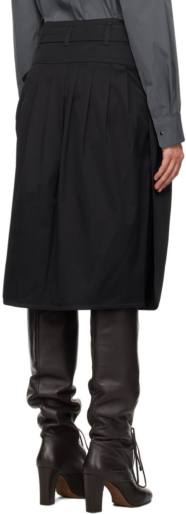 Kjol LEMAIRE LEMAIRE Pleated Belted Midi Skirt Svart | SK1010 LF824, 2