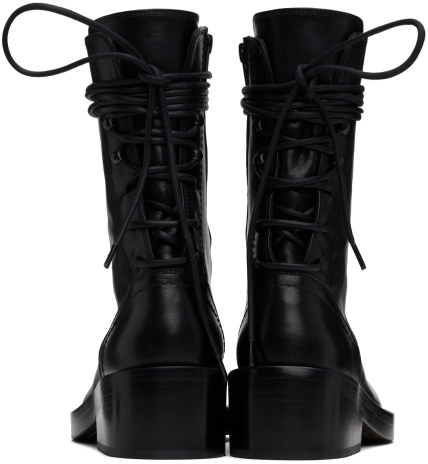 Kläder Ann Demeulemeester Ann Demeulemeester Henrica Leather Boots Svart | 2201-W-A02-380-099, 1