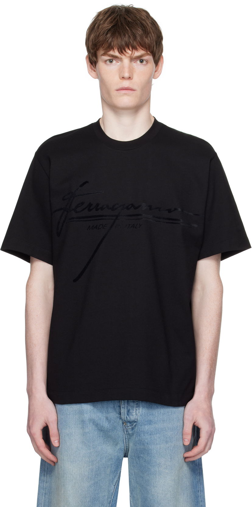 T-shirt FERRAGAMO Ferragamo Signature Crew Neck T-Shirt Svart | 786885