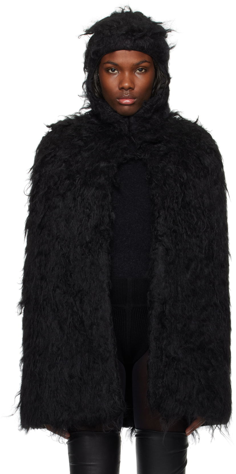 Rockar Rick Owens Porterville Cape Jacket Svart | RO02D3781 WSH