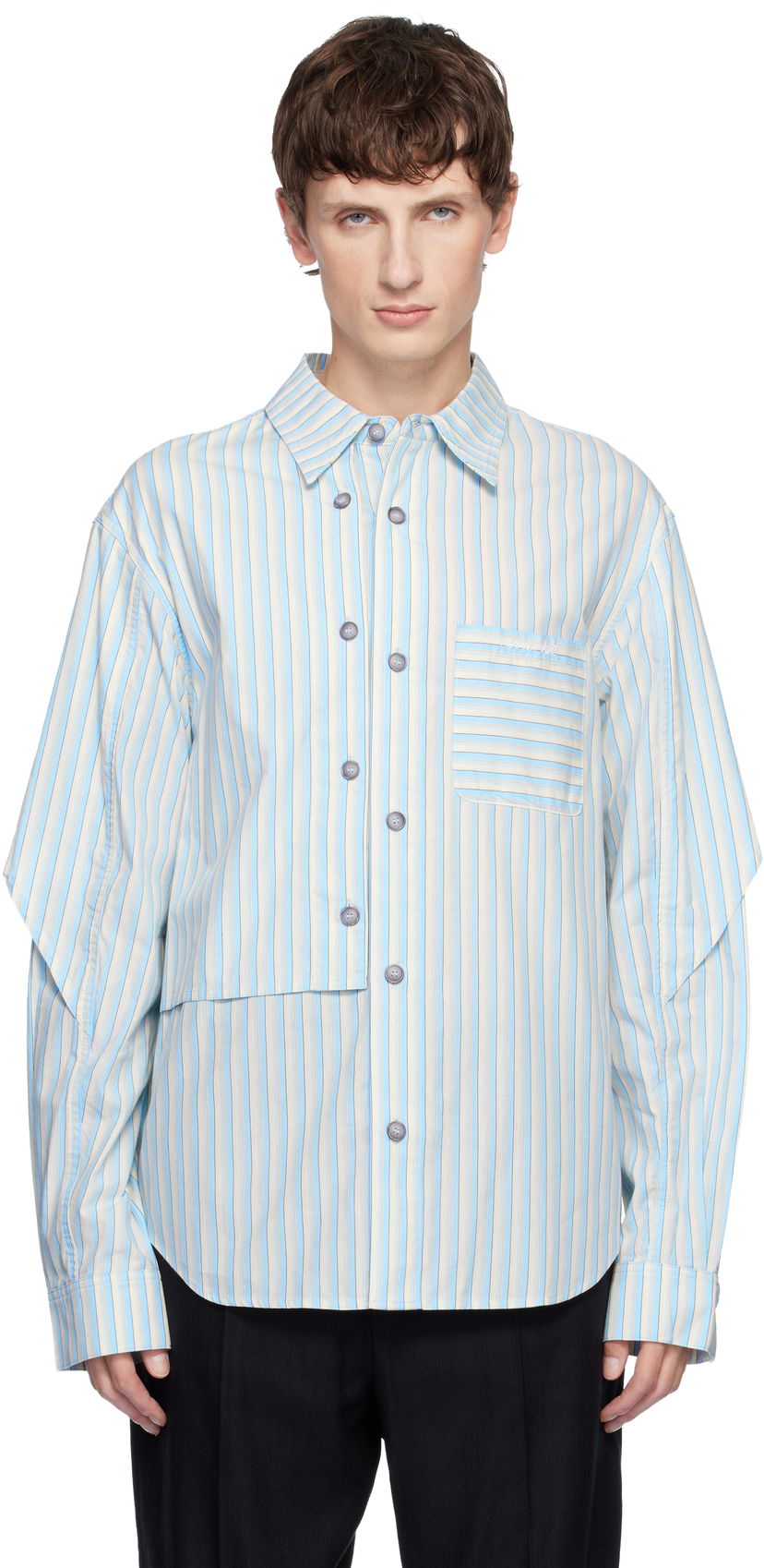 Skjorta Andersson Bell Andersson Bell Striped Layered Split-Sleeve Shirt Flerfärgad | atb1369m