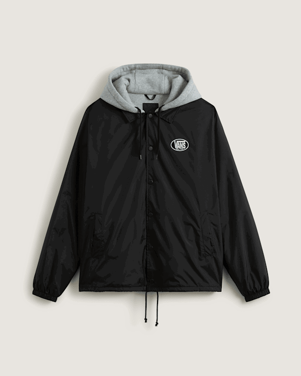 Jacka Vans Riley Hooded Coaches Jacket Svart | VN000P75BLK