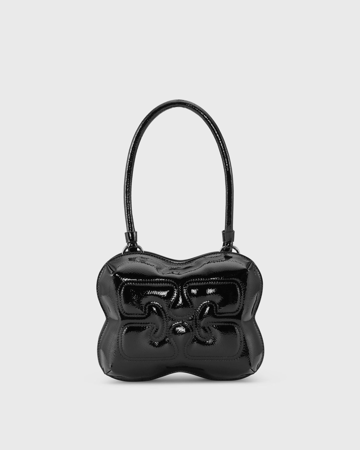 Handväska GANNI Butterfly Top Handle With Strap Patent Svart | A6288-099, 0