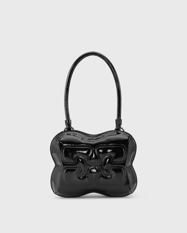 Handväska GANNI Butterfly Top Handle With Strap Patent Svart | A6288-099, 0