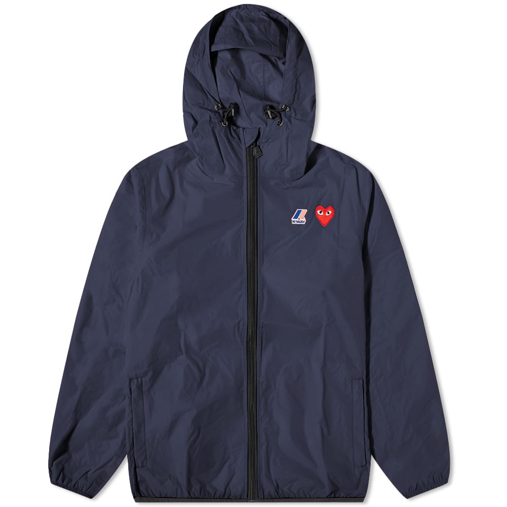 Vindjacka Comme des Garçons Play x K-Way Full Zip Packable Jacket Mörkblå | P1J501-1, 0