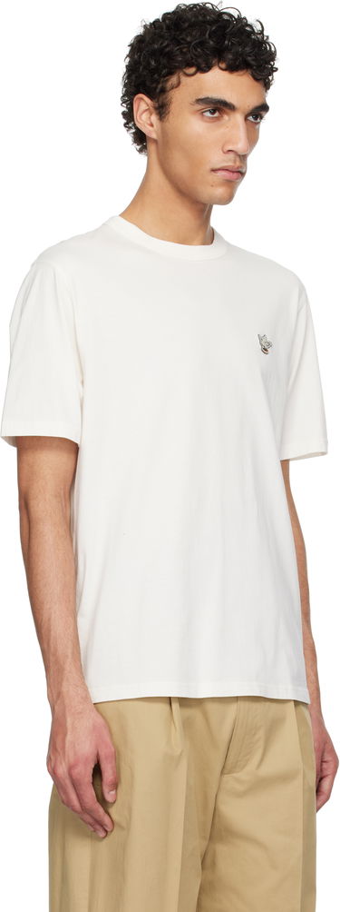 T-shirt MAISON KITSUNÉ Maison Kitsuné Barista Fox Patch Relax T-Shirt Vit | CKNU00102KJ7014, 1