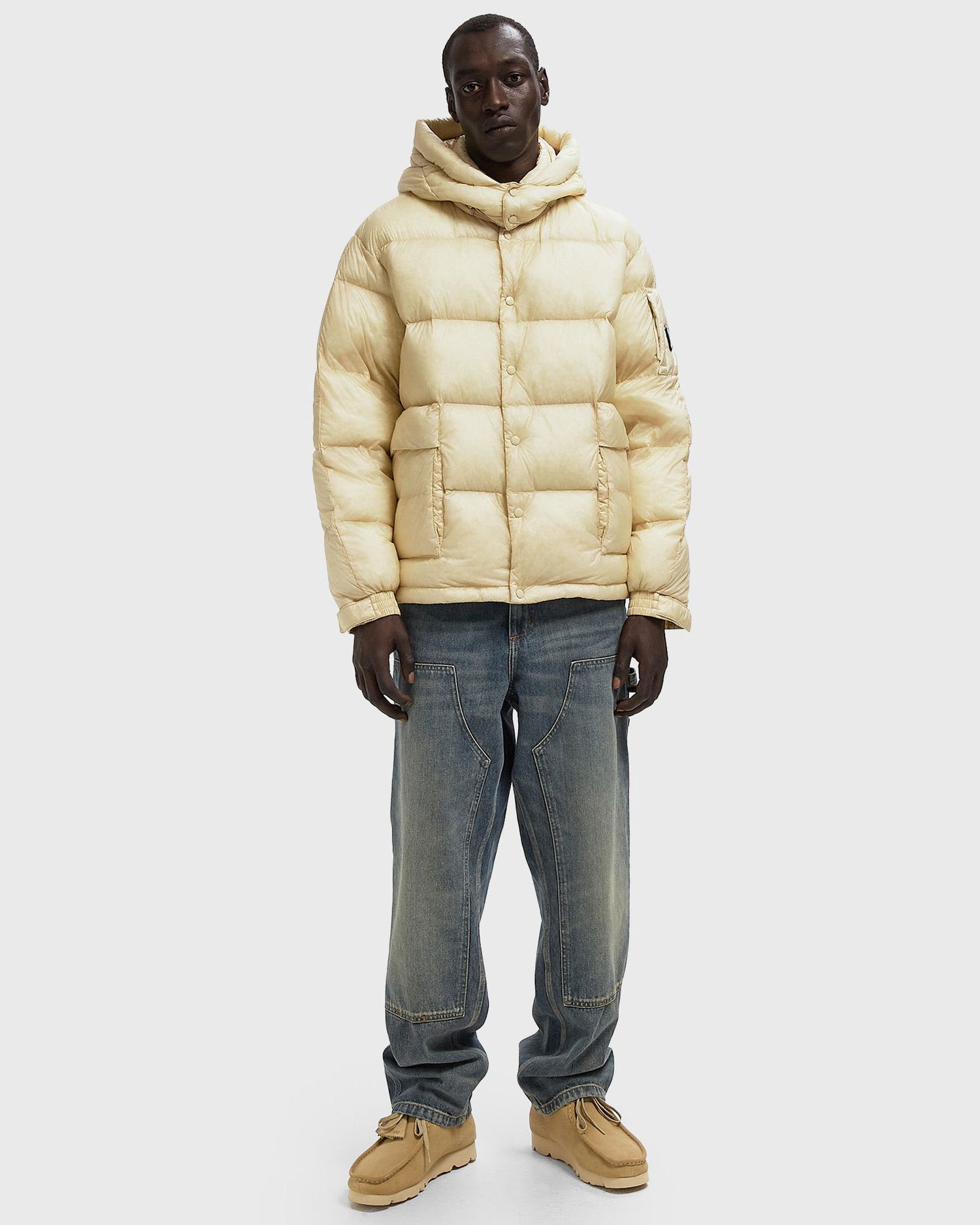 Pufferjacka C.P. Company Hooded Puffer Jacket Beige | 19CMOW191A110416A-402, 1