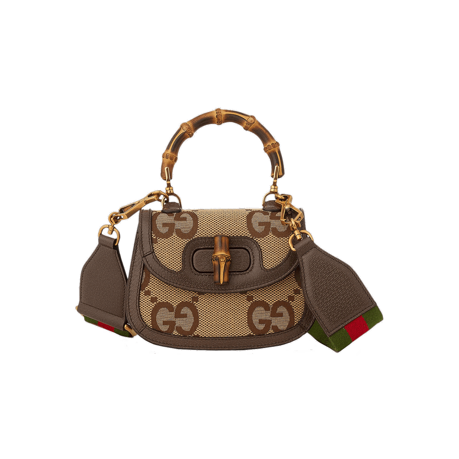 Handväska Gucci Bamboo 1947 Jumbo GG Mini Bag Brun | 686864 UQLBT 2570, 0