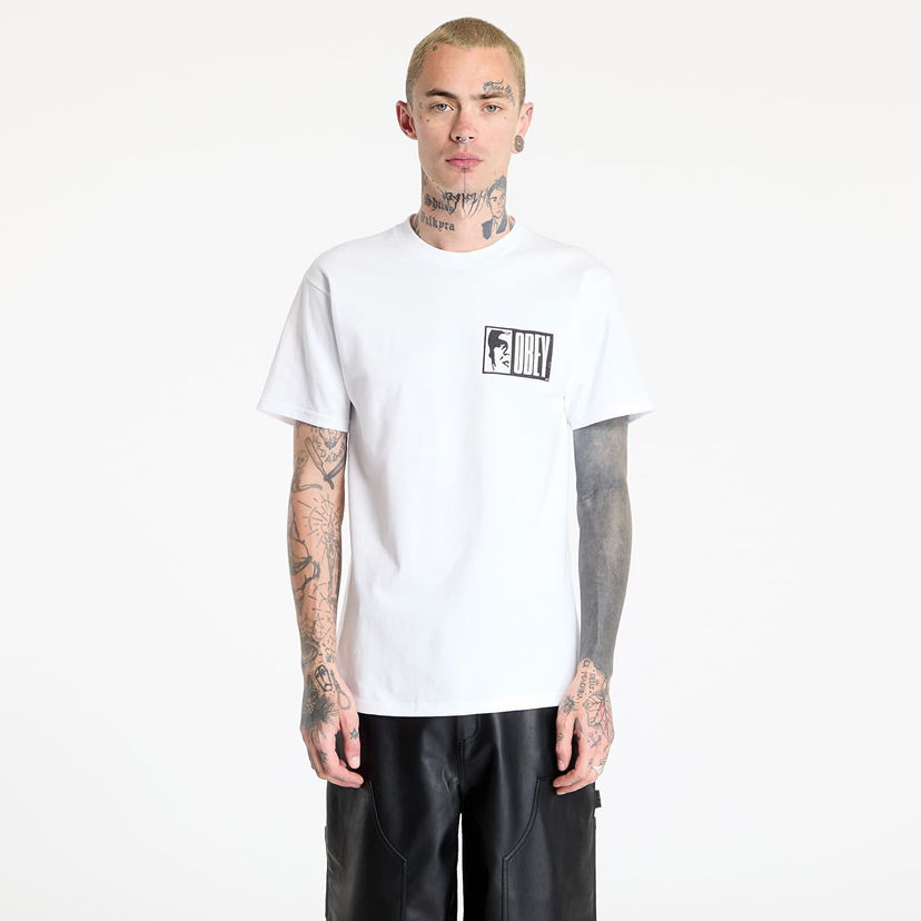 T-shirt OBEY OBEY Half Icon T-Shirt Vit | 165264117