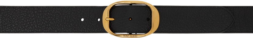 Bälten Tom Ford Tom Ford Oval Buckle Leather Belt Svart | TB279-LCL242X