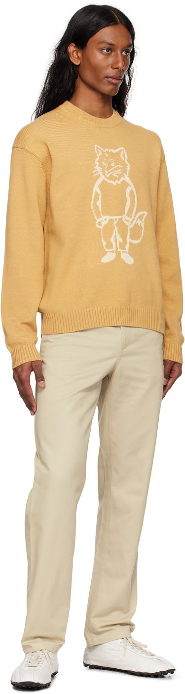 Sweater MAISON KITSUNÉ Maison Kitsuné Dressed Fox Intarsia Sweater Gul | OM00802KT1030, 3