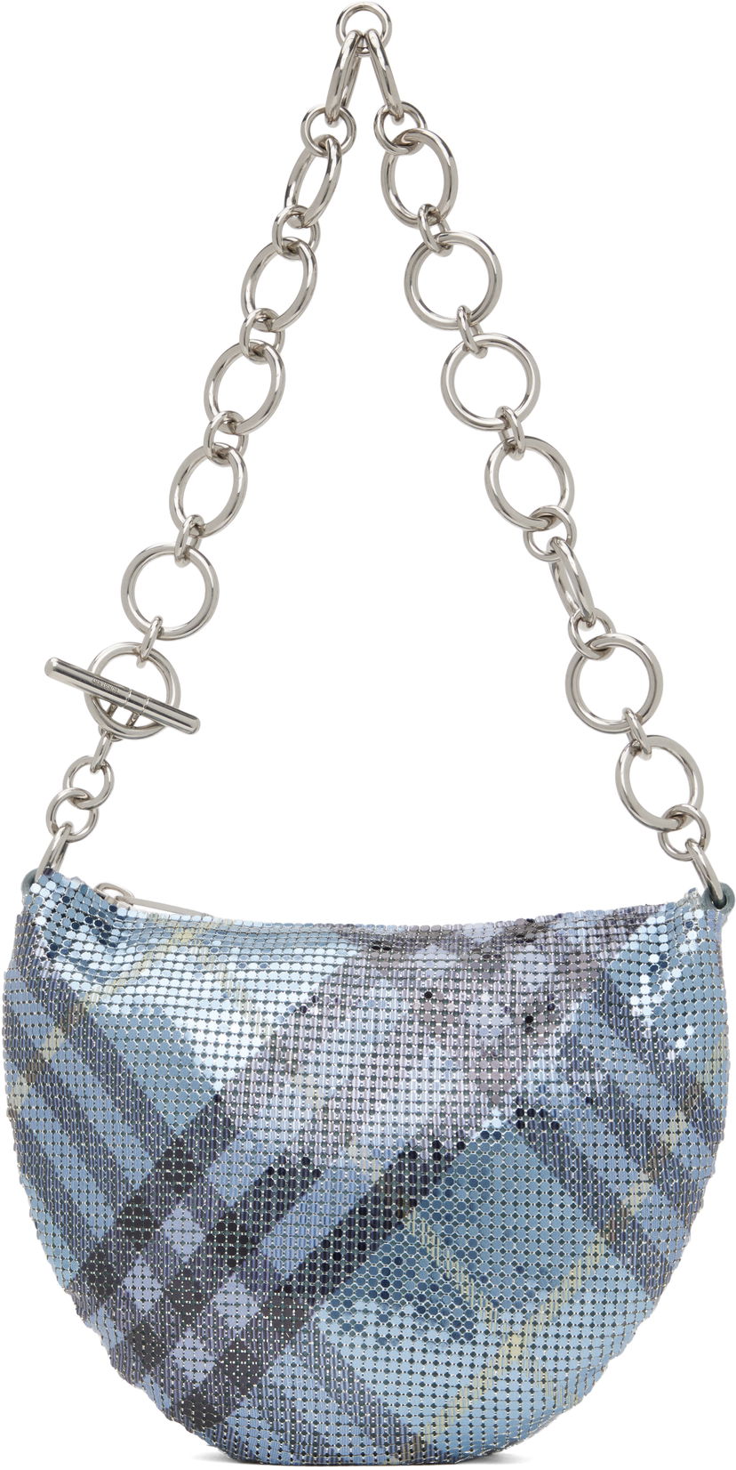 Axelväska Burberry Burberry Chainmail Shoulder Bag Blå | 8108398