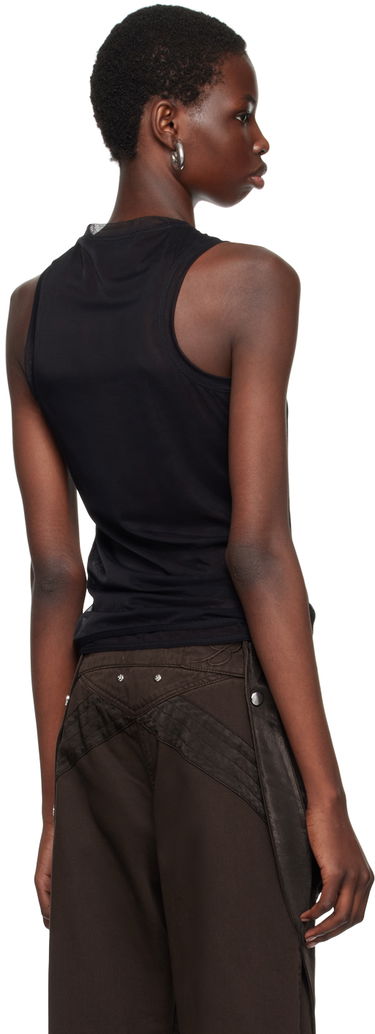 Linne Blumarine Blumarine Rhinestone Monogram Tank Top Svart | A422T073A, 2