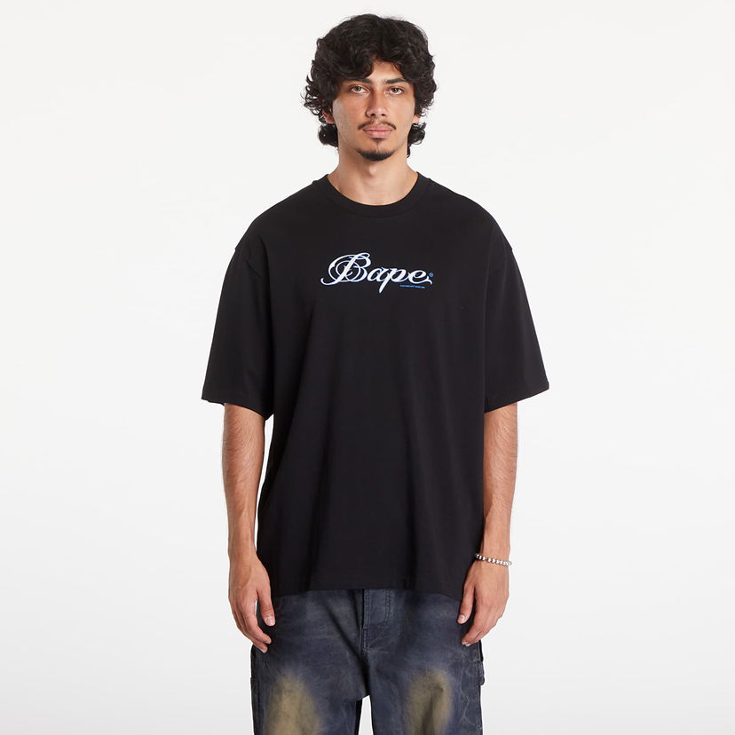 T-shirt BAPE A BATHING APE Logo Relaxed Fit Short Sleeve Tee Svart | 001TEK801316M BLK