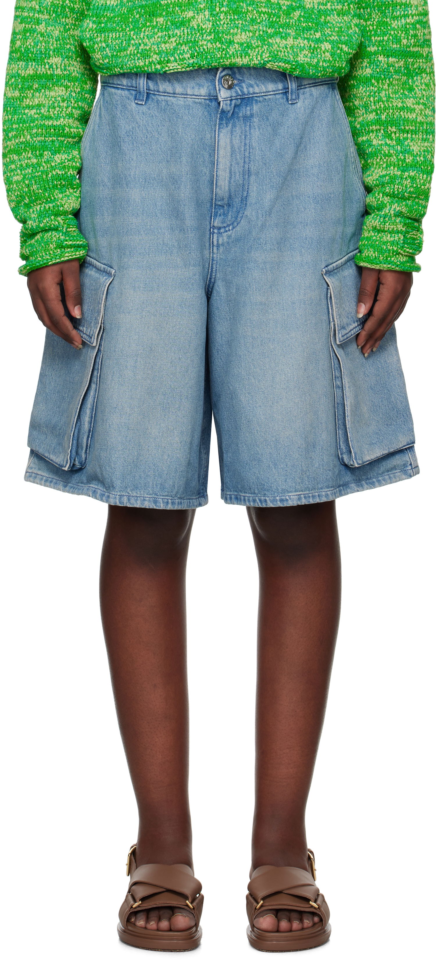 Shorts JW Anderson JW Anderson Cargo Denim Shorts Blå | DT0108-PG1735, 0