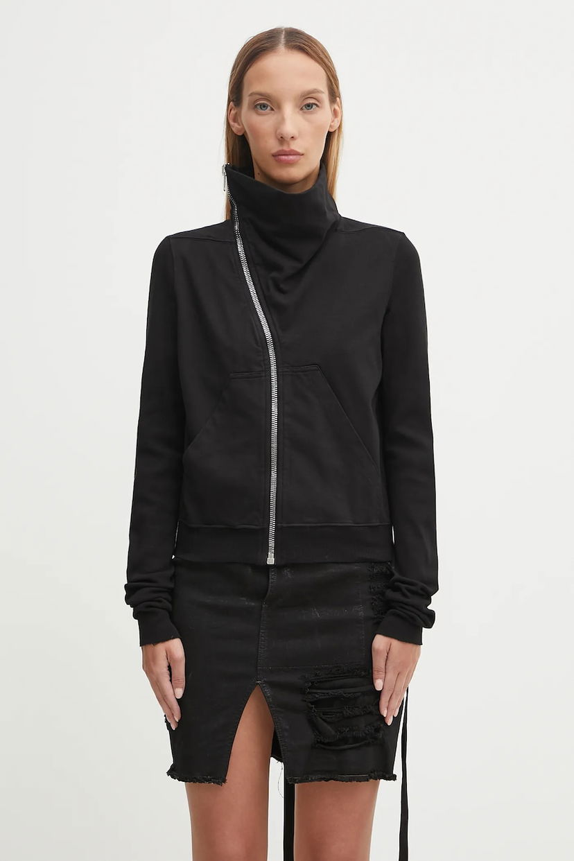 Sweatshirt Rick Owens Rick Owens DRKSHDW Mountain Zip-Up Hoodie Svart | DS02E7239.RIG