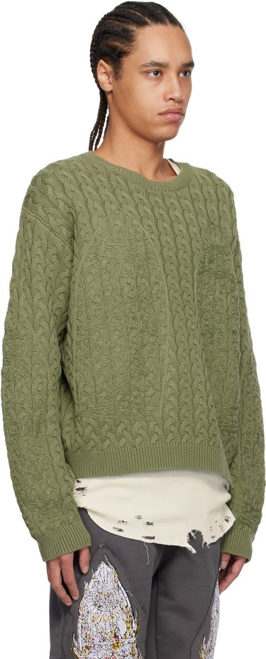 Sweater Who Decides War Who Decides War Cable Knit Sweater Grön | 1110300011SS25, 1