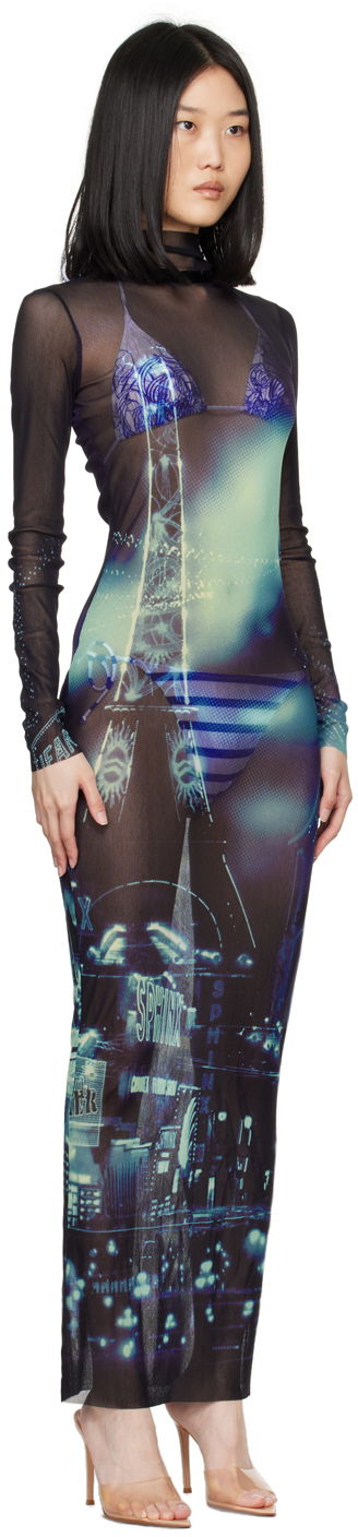 Klä Jean Paul Gaultier Gaultier 'The Pigalle' Mesh Maxi Dress Svart | 24/30-F-RO247-T552-59560100, 1