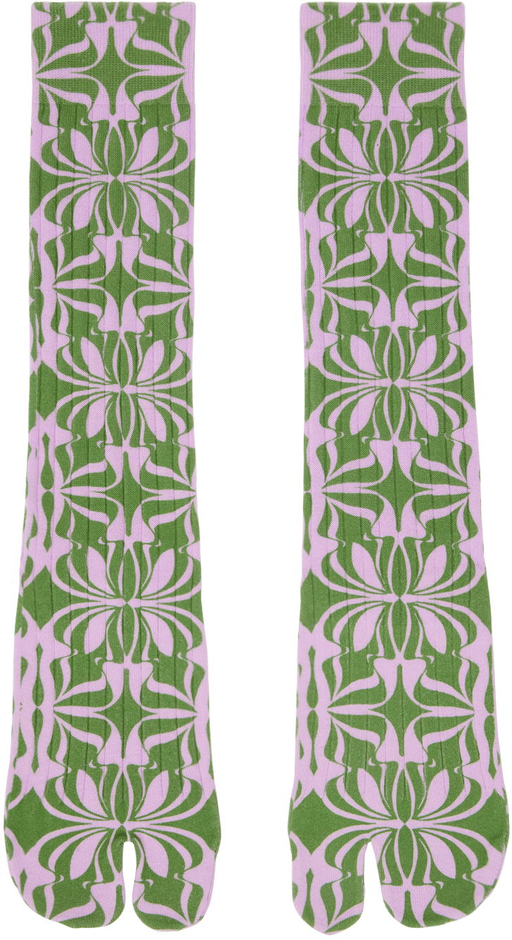 Strumpor Dries Van Noten Dries Van Noten Printed Tabi Socks Flerfärgad | 241-011901-045