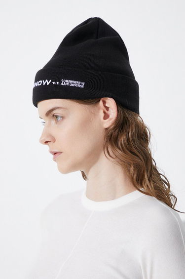 Mössa AAPE by A Bathing Ape AAPE Solid Color Beanie Svart | AHT4866, 3