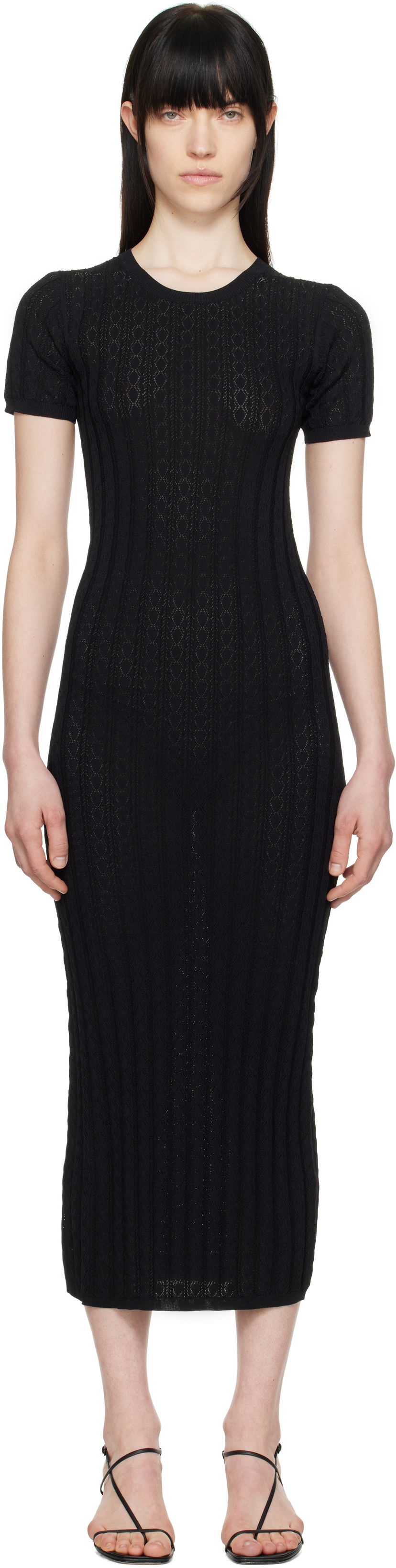 Klä Loulou de Saison Loulou de Saison Aruba Midi Dress Svart | ARUBA