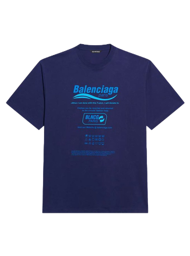 T-shirt Balenciaga Dry Cleaning Boxy T-Shirt Mörkblå | 651795TKVF83866