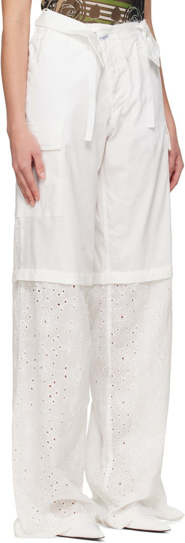 Byxor Ottolinger Ottolinger Baggy Cargo Pants with Eyelet Hem Vit | 106-200106-01, 4
