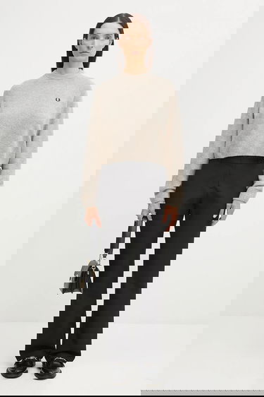 Sweater Fred Perry Fred Perry Cropped Wool-Blend Sweater Beige | K1115, 4