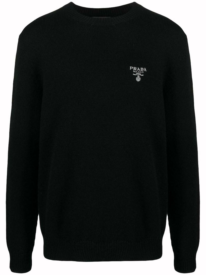Sweater Prada Cashmere Logo Knitwear Svart | UMB424S22211LM
