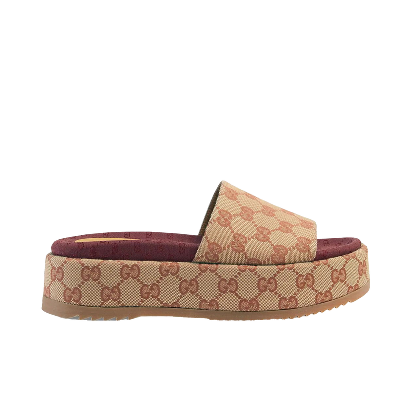 Sneakers och skor Gucci GG Supreme Platform Sandal "Dark Red" W Beige | 573018KQW008366