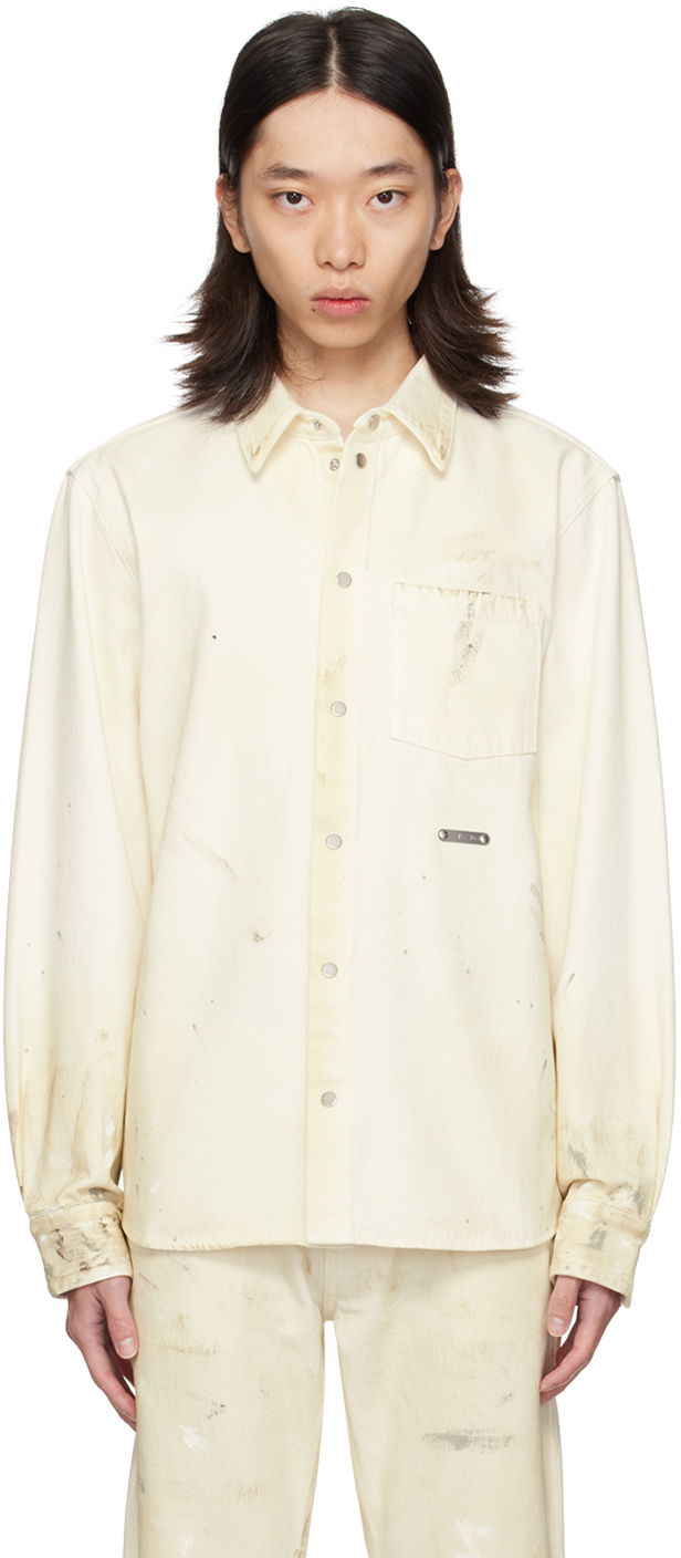 Skjorta Helmut Lang Helmut Lang Painted Denim Shirt Vit | O05DM101