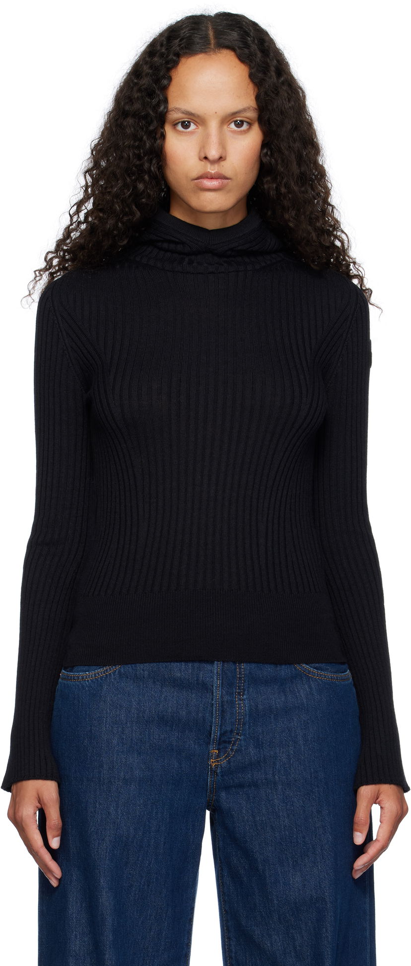 Sweatshirt Moncler Virgin Wool Hoodie Svart | J20939G00004M1259
